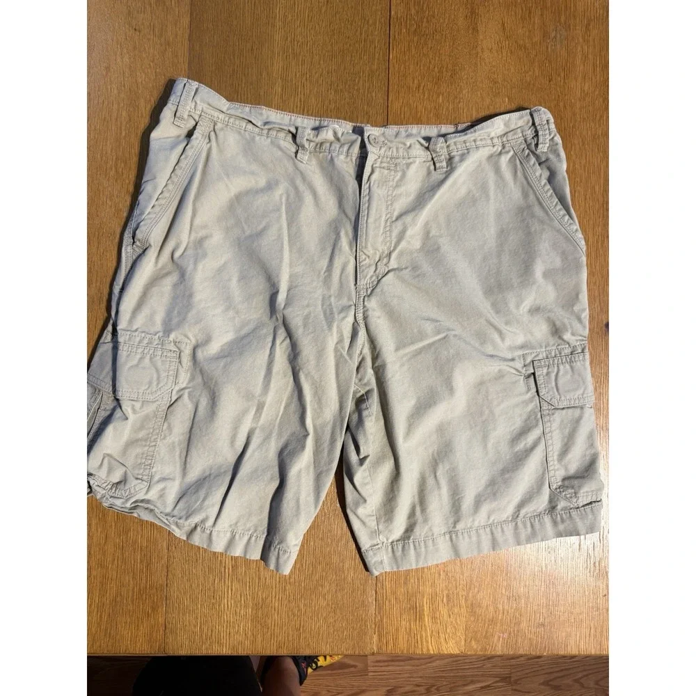 Eddie Bauer Cargo Shorts Mens 38(40) Beige Outdoor Hiking Cotton Pockets Ripstop